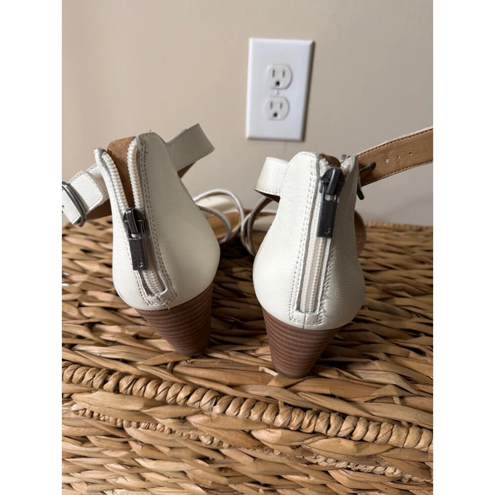 Lucky brand, white, leather woven, sandal, wedge 10 396 - Picture 4 of 8